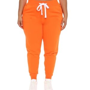 🦄Vibrant Orange Joggers with White Tie SIZE XL